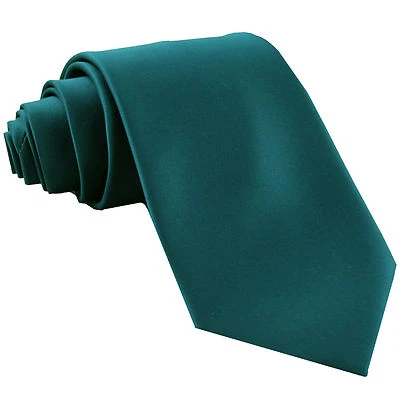 Nueva corbata de poliéster para hombre solo sólida formal boda graduación fiesta zafiro azul Foto 1 de 2