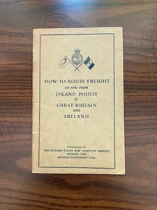 RARE Historic 1929 How to Route Freight in Great Britain & Ireland Cunard Line - Imagen 1 de 6