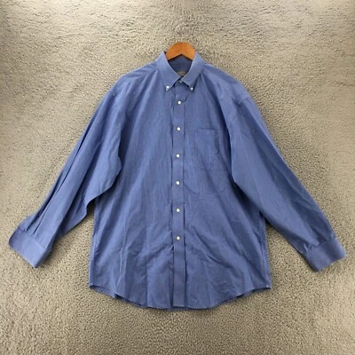 Talbots Long Sleeve Shirt Mens 17 Blue Wrinkle Resistant Button Up Long Sleeve - Image 1 of 4