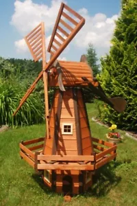 Garten-Windmühle aus Holz – Höhe 1,65 Meter - Bild 1 von 1
