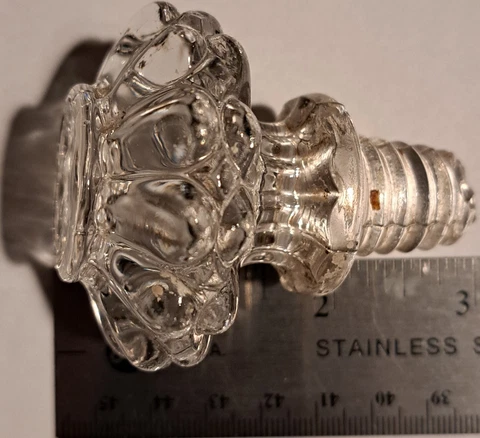 Antique glass drawer knob threaded 2 inch diameter Cover