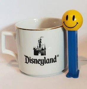 Vintage Disneyland Walt Disney World Coffee Cup White Gold Trim Ceramic Mug WDP - Picture 1 of 8