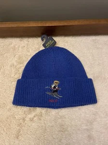 NWT - Polo Ralph Lauren SKI BEAR Knit Beanie in Blue - O/S - Picture 1 of 3