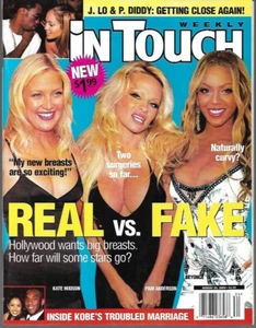PAMELA ANDERSON - InTOUCH Mag Aug 25, 2003 - 'REAL vs FAKE'...finally!- P.DIDDY - Picture 1 of 1