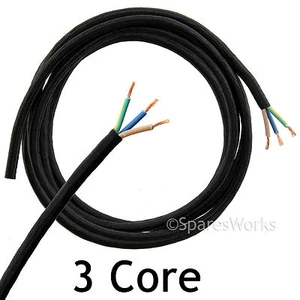 CABLE DE TALADRO ELÉCTRICO con cable de 2 3 o 5 METROS red 3 núcleos cable flexible enchufe cable negro - Imagen 1 de 5
