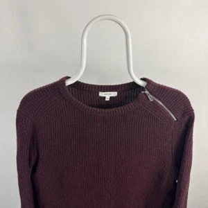 Men’s Vintage Reiss 2010's 'Morgan' Chunky Knitted Burgundy Medium Jumper - Picture 1 of 8