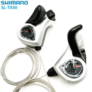 Shimano SL-TX50 3/6/7/18/21 Speed MTB Mountain Thumb Gear Shift Lever Set US - Picture 1 of 8