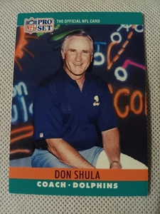 1990 DON SHULA PRO SET NFL HEAD COACH CARD #185 MIAMI DOLPHINS BALTIMORE COLTS - Bild 1 von 2