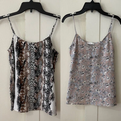 Lote de 2 Equipamiento Mujer Seda Camiseta sin Mangas Talla XS Preppy Contemporánea Cápsula Básica Foto 1 de 4