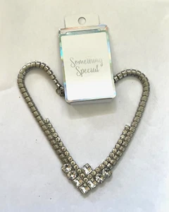 PF6845 UNIQUE SILVER TONE METAL VINTAGE STYLE DIAMANTE CHOKER NECKLACE - Picture 1 of 1
