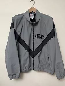 Vintage Army Military Jacket Windbreaker Grey Size Men’s Large Short Bottom - Picture 1 of 6