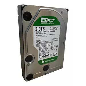 Western Digital 2 TB WD20EARX HDD 3,5"" disco rigido SATA verde caviale funziona - Foto 1 di 8