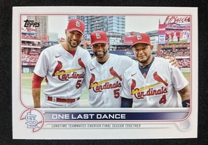 2022 Topps Update One Last Dance Veteran Combos Albert Pujols Yadier Molina #168