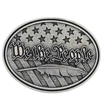 Montana Silversmiths Belt Buckle We The People Attitude Oval Silver A946 New - Image 1 of 3