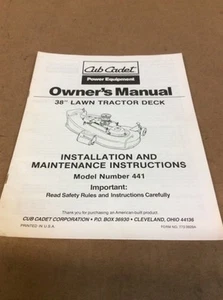 Cub Cadet / MTD 38" Lawn Tractor Deck Model 441 / Owners Manual - Picture 1 of 1