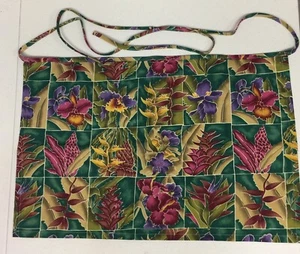 Leaves Flowers Waist Apron Server Apron Vendor Apron Half Apron Teacher Apron - Picture 1 of 2