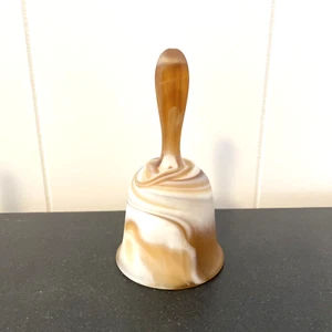 Vintage Imperial Caramel Slag Satin Glass Bell w Original Sticker 5.5" - Picture 1 of 5