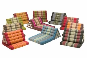 Cojín tailandés plegable 1 vez cojín triangular Kapok cojín de asiento cojín de suelo tailandés - Imagen 1 de 19