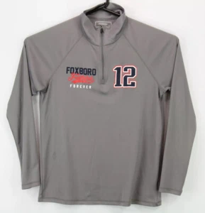 4THANDGOAL Apparel New England Patriots Mens Small 1/4 Zip Sweater Tom Brady - Picture 1 of 8