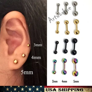 3 pares de pendientes punk punk para hombre mujer acero inoxidable 4 colores aro con barra - Imagen 1 de 8