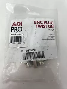 (10) ADI PRO Twist on BNC Male RG59 Connector For Analog CCTV Coax 0E-BNCT56PTP - Picture 1 of 8