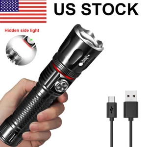 Zoombare magnetische LED taktische Taschenlampe Taschenlampe Licht wiederaufladbare Lampe Camping - Bild 1 von 14