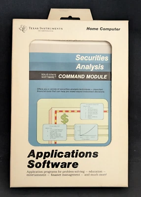TI-99 4A Securities Analysis Command Module PHM 3012, 1980 Texas Instruments TI - Image 1 of 4
