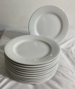 Oneida Buffalo Bright White Ware by B-13 Dinner Plate 10" Rolled Edge Set 12 EUC - Picture 1 of 2