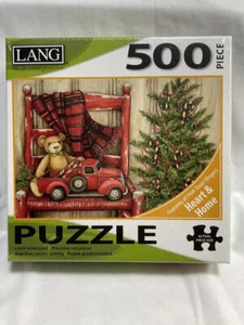 BÄR IM STUHL Weihnachtspuzzle 500 Stck. Neu Versiegelt 2016 Lang Susan Winget Kunst - Bild 1 von 6