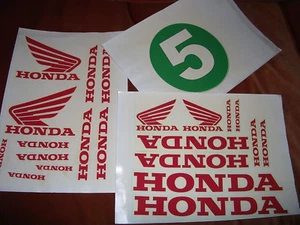CLASSIC HONDA MOTORCYCLE DECALS. VINTAGE circa 1970s/80s. UNUSED, ORIGINALS - Picture 1 of 4
