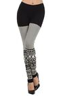 Womens New Print Black & White Cotton Fashion Trend Leggings Pants S~M~L