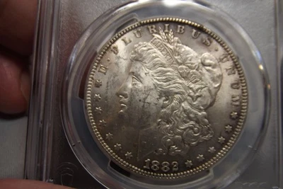 1882-P Morgan Silver Dollar Freshly graded  PCGS MS61 Original - Image 1 of 4