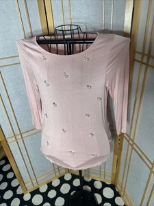 Top camicia CUPIO rosa perla gioiello elasticizzato manica 3/4 taglia media usato in ottime condizioni - Foto 1 di 18