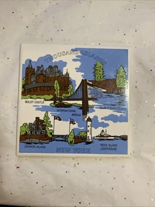 Azulejo de cerámica vintage Thousand Islands 6" Square Devils Oven Island Nueva York - Imagen 1 de 6