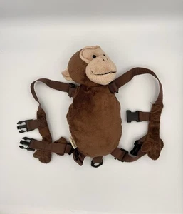 Eddie Bauer Child Safety Harness Monkey Plush Brown Cute With Snack Pocket - Picture 1 of 2