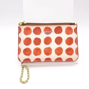 Coach White Dot Coin Case Wallet Purse Used - Picture 1 of 6