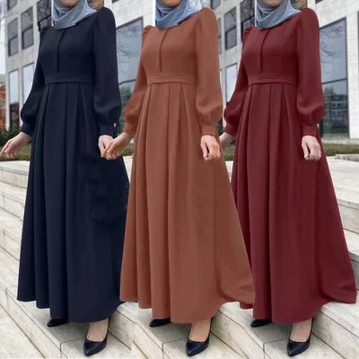 Vestido árabe islámico modesto caftán eid musulmán mujer Dubai Abaya pavo caftán Foto 1 de 4