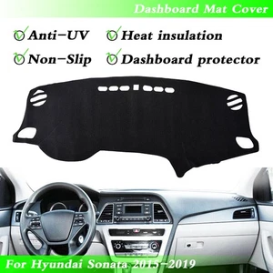 1pc Car Black Dashboard Cover Pad Dashmat For Hyundai Sonata 2015-2019 2016 - Bild 1 von 6