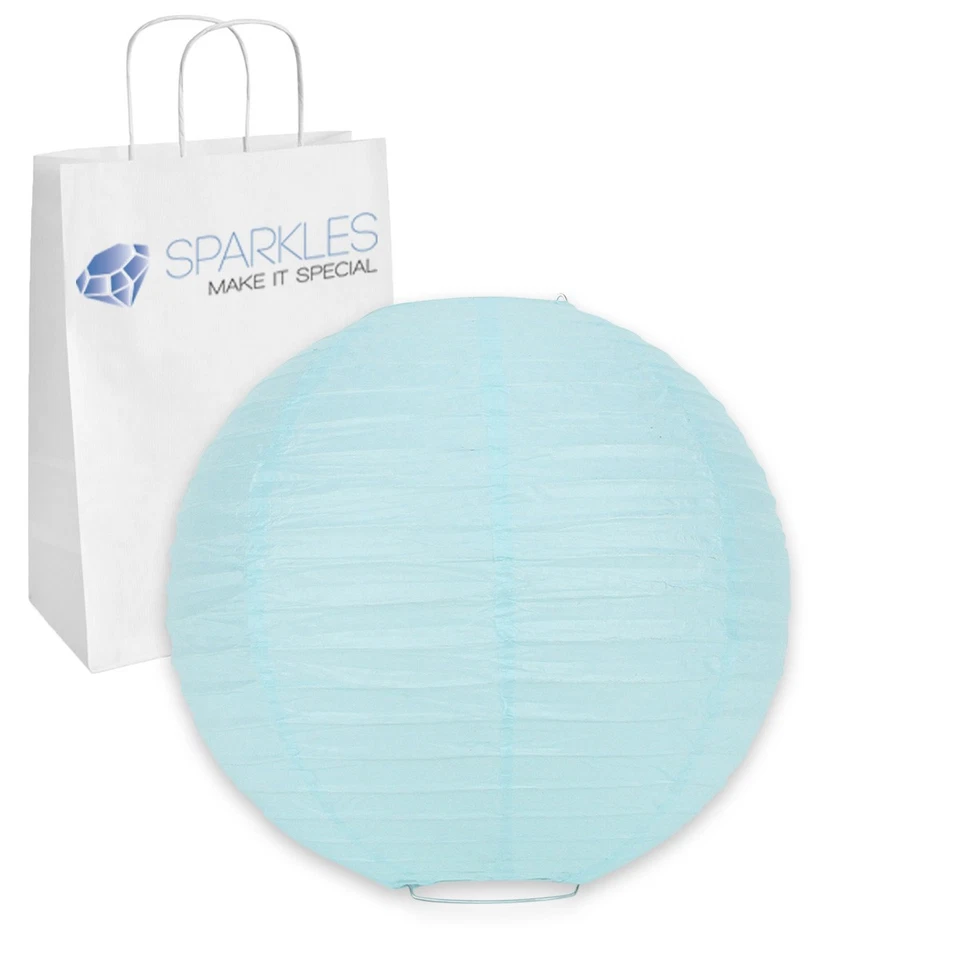 Linterna de papel china de 6 pulgadas 25 piezas - azul claro - boda fiesta evento bw Foto 1 de 4