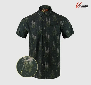NEW Retro Rifle Rockoon Men's Button Down Shirt | Size - 4XL | Short Sleeve - Picture 1 of 8