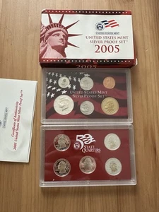 2005 United States Mint Silver Proof Set W/ Box + COA - Picture 1 of 8