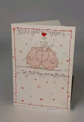 Unused Vintage Greeting Card & Env Couple's ENGAGEMENT ~ Andrew Brownsword Humor - Image 1 of 4