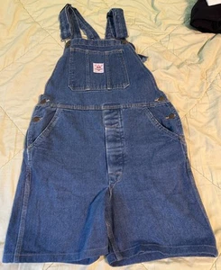 Vtg 1960’s Carhartt Denim Overalls Shorts Men’s Sz. 32 Made in Canada EUC Rare - Picture 1 of 12