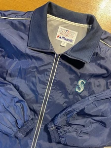 Vintage 90er Seattle Mariners Jacke XL Majestic Nylon Windbreaker MLB bestickt - Bild 1 von 13