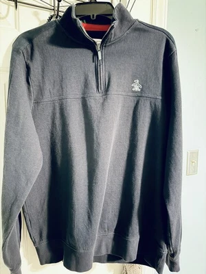 90’s Original PENGUIN Munsingwear 1/4 Cremallera Rojo y Verde Cuello Interior Hombre’s L  Foto 1 de 4