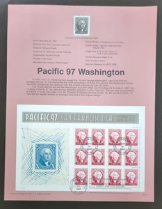 60c George Washington Sheet 1997 SOUVENIR PAGE SCOTT # 3140 SP1239 - Picture 1 of 2