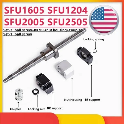 BallScrew SFU1204 SFU1605 SFU2005 SFU2505 End Machine & Support &Housing&Coupler - Image 1 of 4