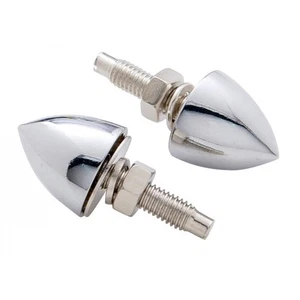Chrome Bullet Nuts (Plain) for Custom Finish, Sold in Pairs (2) - 1/4" -24 UNF - Picture 1 of 6