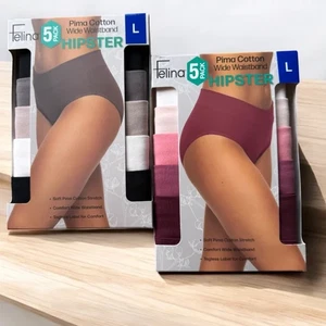 Felina Womens Pima Cotton Hipster 5-Pack - Picture 1 of 3