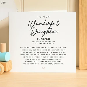 Abschlusskarte für Tochter, personalisierte Abschlusskarte, Tochter 6x6 - Bild 1 von 2